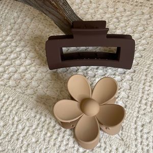 Hair Clips set of two Matte Cream Colors